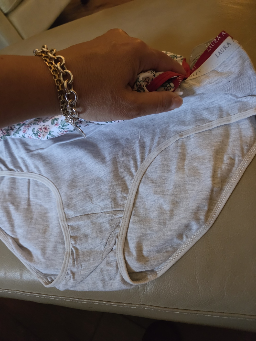 Four Pack Laura Ashley Cotton Underwear with Branded Trim - Picture 5 of 7